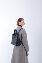 Load image into Gallery viewer, Handbag | Tote | Backpack | Quilted | Black |  100% Italian leather | Handcrafted | Greece |
