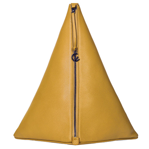 Backpack | Yellow | Patented 100% Italian leather | Handcrafted | Greece |