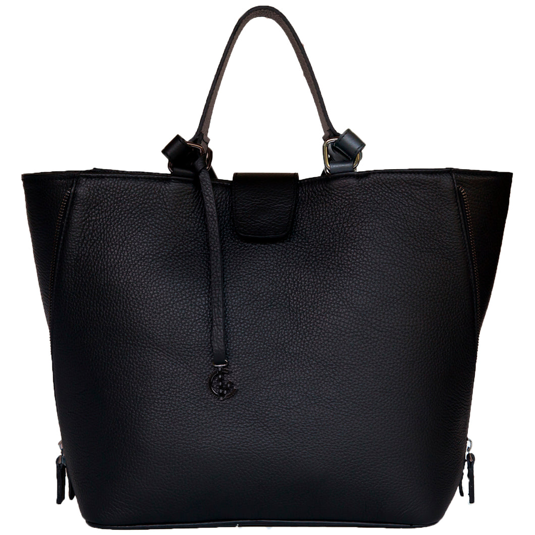 Handbag | Tote | Backpack | Black |  100% Italian leather | Handcrafted | Greece |